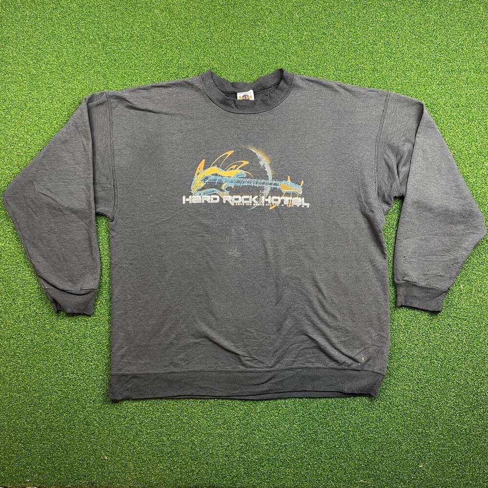 Vintage 90s Hard Rock Hotel Orlando Graphic Crewneck Sweatshirt Sz 2XL